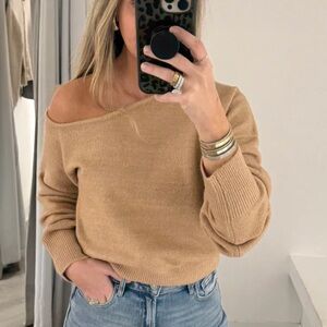 Taupe Cold Shoulder Top